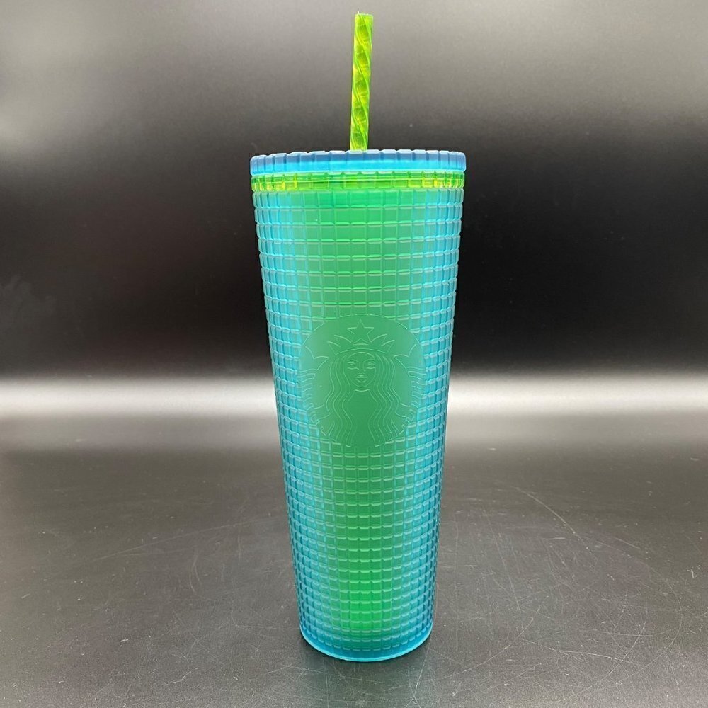 Starbucks Green/Yellow Grid 24oz Tumbler